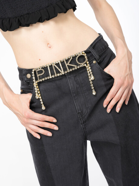 Jeans Mom-fit con logo strass - 3