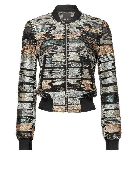 Bomber in tulle ricamo paillettes - 4