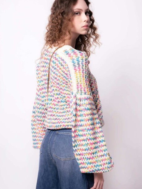Pullover maglia multicolor - 2