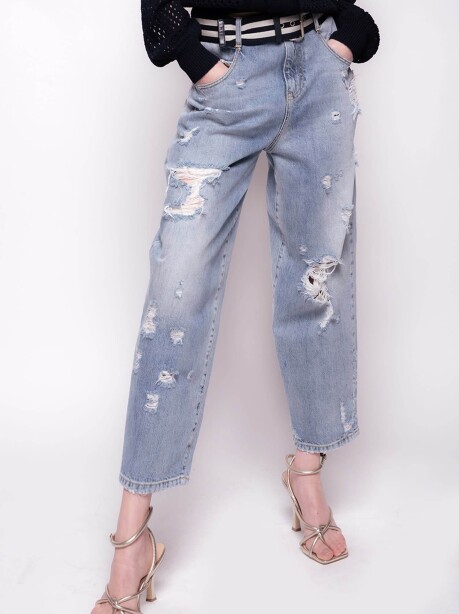 Jeans slouchy con strappi - 1