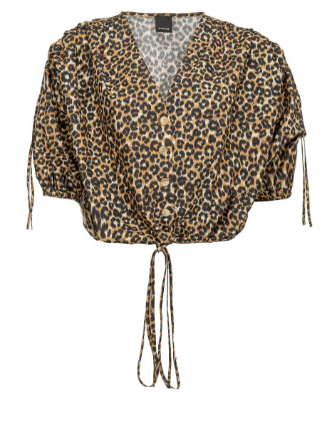 Camicia corta animalier leopardo - 4