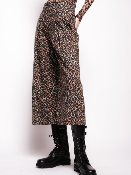 Pantaloni ampi animalier leopardo - 1