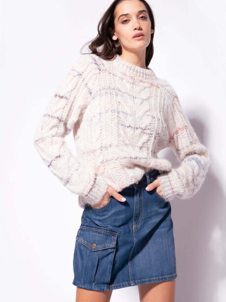 Pullover in mohair stampato - 1