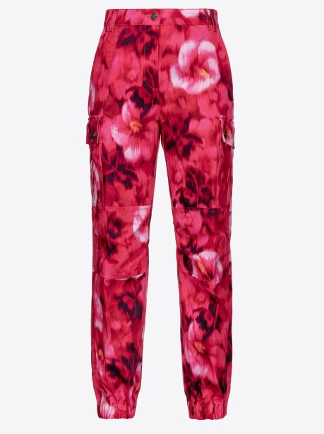 Pantaloni cargo stampa hibiscus - 4