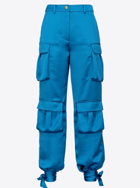 Pantaloni cargo in raso - 1