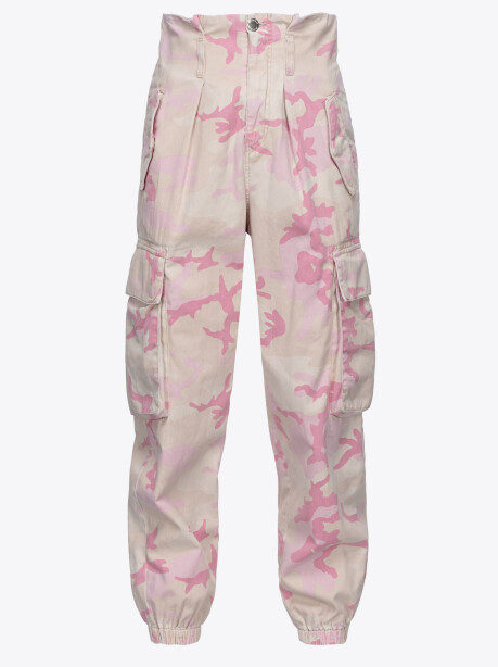 Pantaloni cargo camouflage rosa - 4