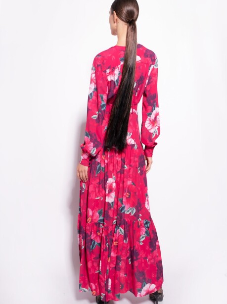 Vestito chemisier lungo stampa hibiscus - 2