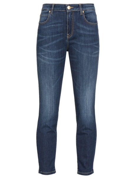 Jeans skinny denim stretch con ricamo sul retro - 4