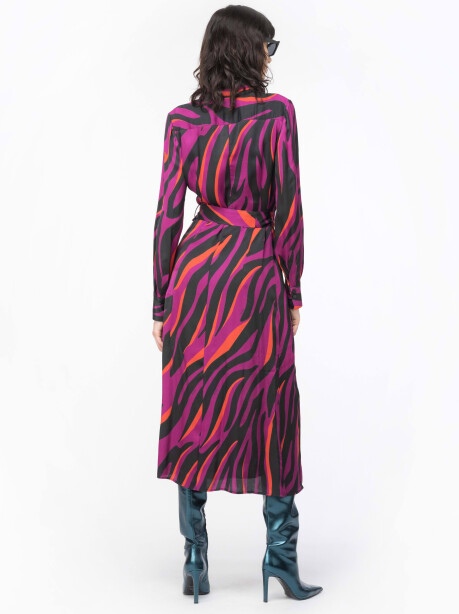 Vestito chemisier stampa zebra psichedelica - 2