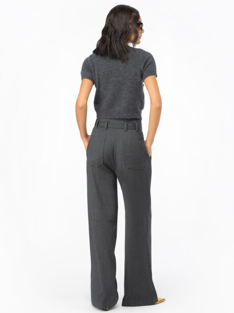 Pantaloni in flanella con cintura - 2