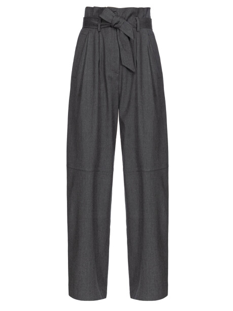 Pantaloni in flanella con cintura - 4