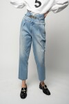 Jeans chinos con vita alta a bustier - 1