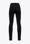 Pantaloni skinny in denim black con pizzo floreale - 2
