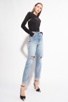 Jeans mom-fit vintage con strappi - 3