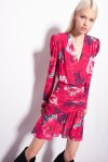 Vestito corto stampa hibiscus - 1