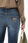 Jeans skinny denim stretch con ricamo sul retro - 3