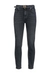 Jeans skinny denim black stretch con cintura - 4