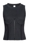 Top jersey effetto bustier - 4