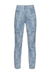 Jeans slim fit in denim effetto marmo con strass - 4