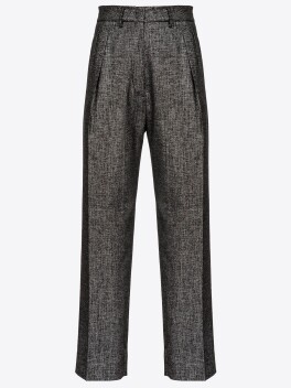 Pantaloni in lana stretch lurex