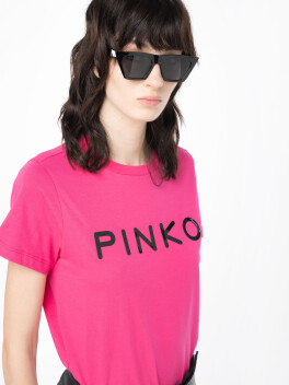 T-shirt jersey stampa logo Pinko