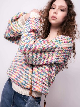 Pullover maglia multicolor